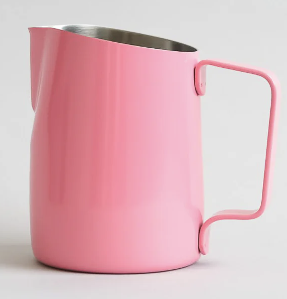 WPM Latte Art Milk Pitcher - Bubble Gum Pink - 15oz - Narrow Spout
